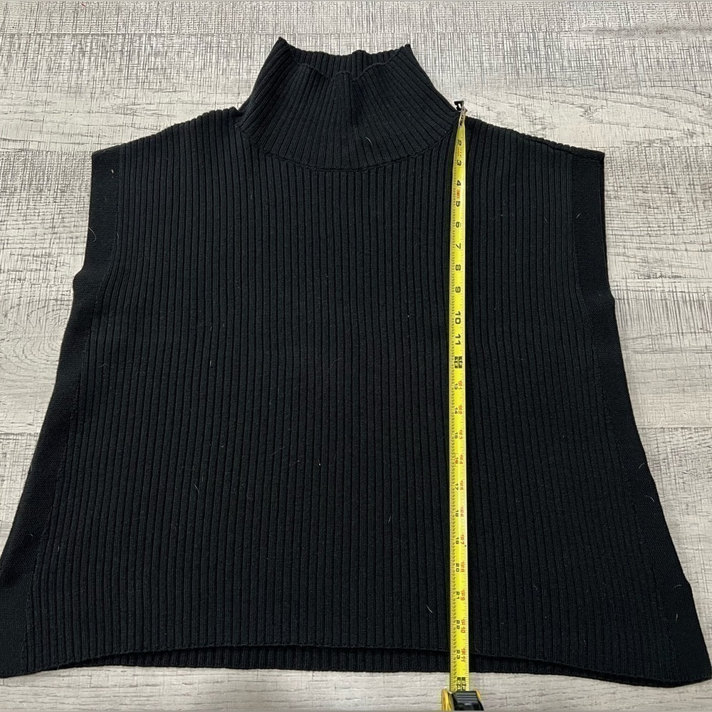 Eileen Fisher Black Merino Turtleneck Top in Regenerative Wool Size Medium - Picture 9 of 10